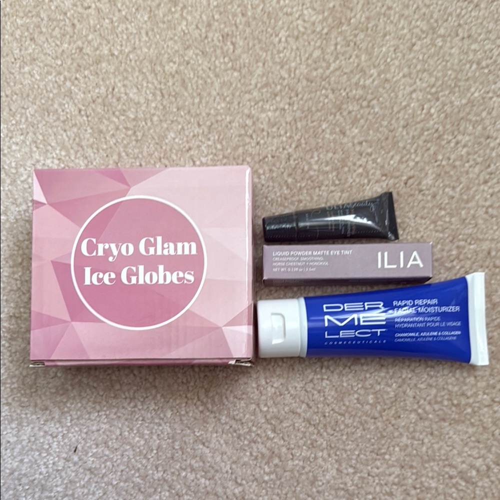 Cryo Glam Ice Globes Set with ILIA Eye Tint and Dermelect Moisturizer 2/$12
